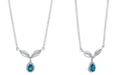 Macy's Blue Topaz (7/8 ct. t.w.) & Diamond (1/3 ct. t.w.) Fancy 16" Collar Necklace in 14k White Gold